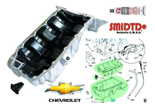 Imagen 4 de 6 de 1 Carter Con Tapon Para Chevrolet Sonic 12-17 1.6l 1 Deflector 1 Colador De Aceite 1 Silicon Envío Gratis