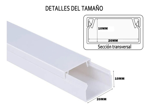 Canaleta Pvc Para Cable 10x20mm X 50cm 10pzs Y 20