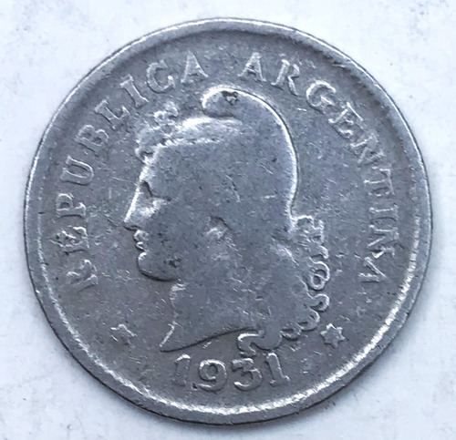 * Muy Escaso Níquel De Argentina 1931. 10 Centavos. Km # 35 (Usado)