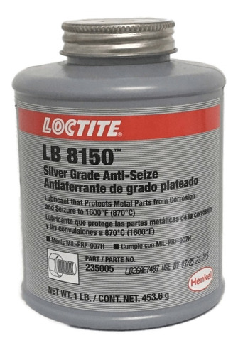 Anti Aferrante Loctite Silver Grade Anti Seize X 453 Gr