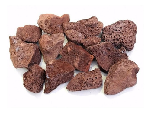 Pedra Vulcânica Marrom Para Lareira Churrasqueira Pacote 2kg