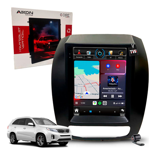 Multimídia Tesla Aikon Kia Sorento Lx 2014/2016 Carplay Gps Cor Kia Sorento Lx 2016