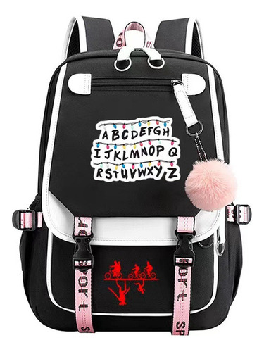 Mochila De Stranger Things Con Puerto De Carga Usb