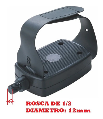 Imagen 4 de 5 de Pedal Bicicleta Fija Rosca 1/2 X Unidad Derecho O Izquierdo