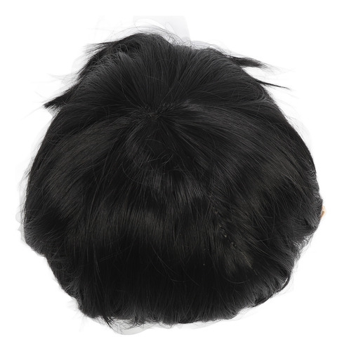Peluca Completa Para Hombre, Color Negro, De Reemplazo De Pe
