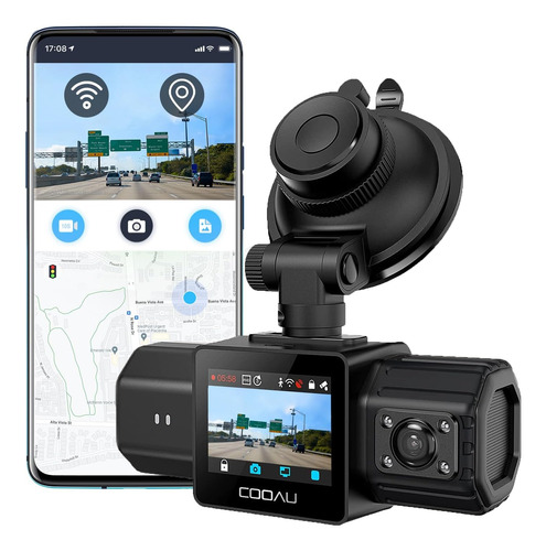 Dash Cam Cooau Dual Dash Cam 2.5k+1080p, Cámara Frontal E In