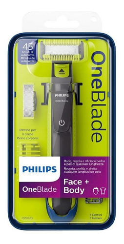 Imagen 5 de 10 de Afeitadora Philips Oneblade Qp2620/20 Verde Lima 100v/240v