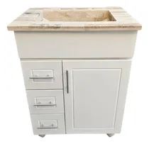 Comprar Vanitory Laqueado 60 Cm Con Mesada Marmol Travertino
