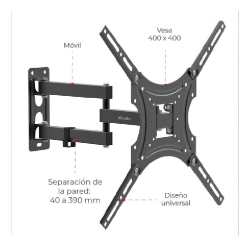 Soporte Móvil Para Tv Lcd Monitor De 17' A 55' Kolke Kvs-537