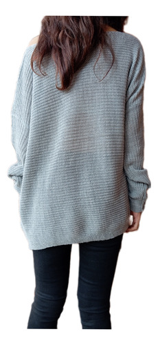 Sweater Finito Cuello Bote Tendencia Otoño Invierno Moda