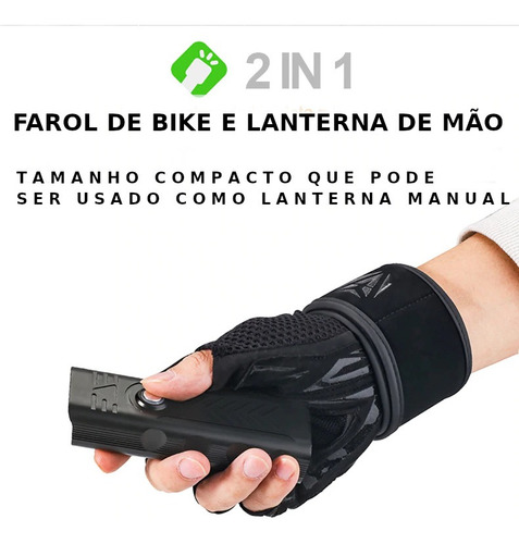 Imagem 5 de 6 de Farol De Bike Bateria Embutida 3000 Lm 10000 Mah Pwbank Kx5