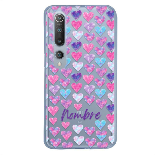 Funda Xiaomi Uso Rudo Corazones Personalizada Tu Nombre