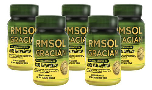 Suplemento En Tabletas Rmsol Gracian Premium Ácido Hialurónico En Botella De 127g 5 Pack 30 Tabletas c/u