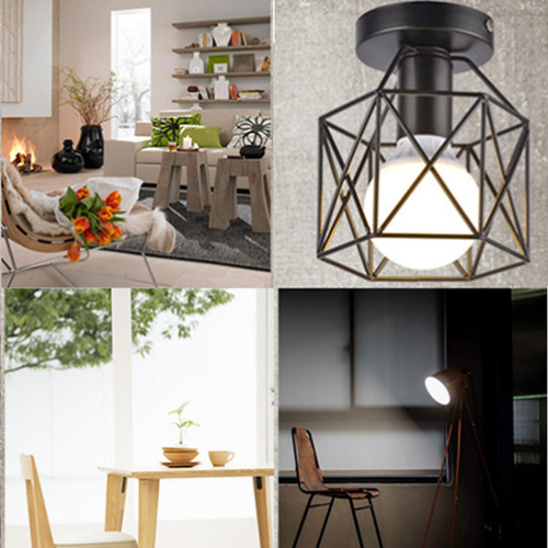 Metal Pendant Lamp Holder Vintage Chandelier Shade For Hallw