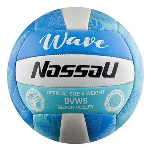 Pelota Nassau De Volley Wave N°5 Soft Touch Celeste