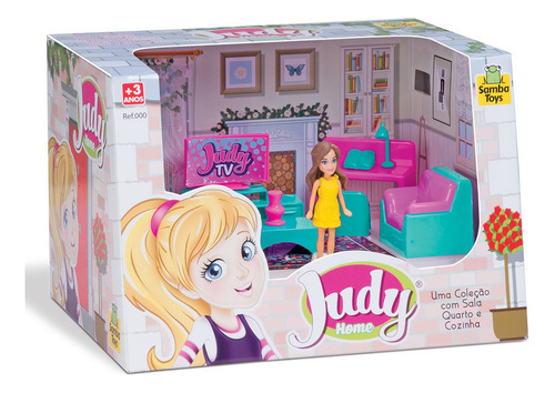 Samba Toys home judy ref.0403 coleção mini sala com boneca cor colorido