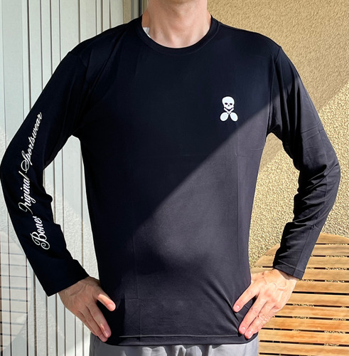 Polera Deportiva Hombre Bones Uv Long Sleeve Black 348-1