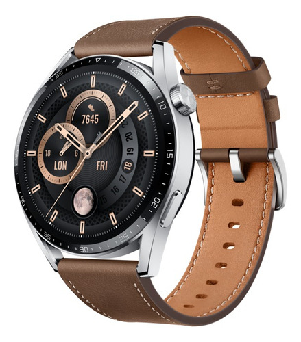 Reloj Inteligente Huawei Watch Gt 3, 46 Mm, Plateado Y Marró