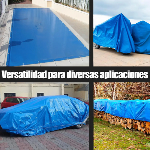 Lona Cobertora Rafia 4x6 Mts Con Ojales Impermeable Mallada Azul