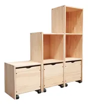 Comprar Kit 3 Baul Organizador Juguetero Cajon Ruedas Moderno