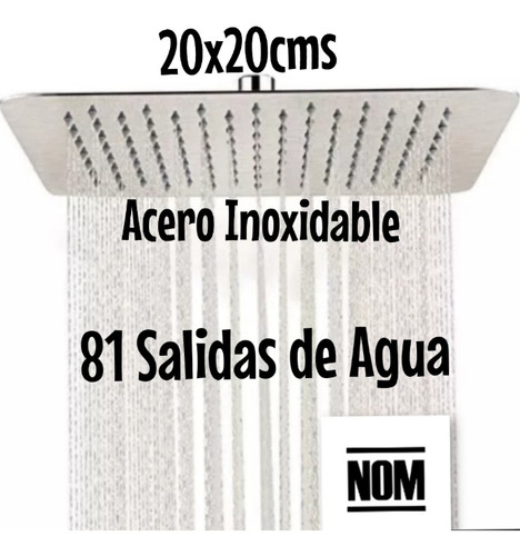 Paquete 2 Regaderas De Lujo Con Tubo De 40cms Y Chapeton