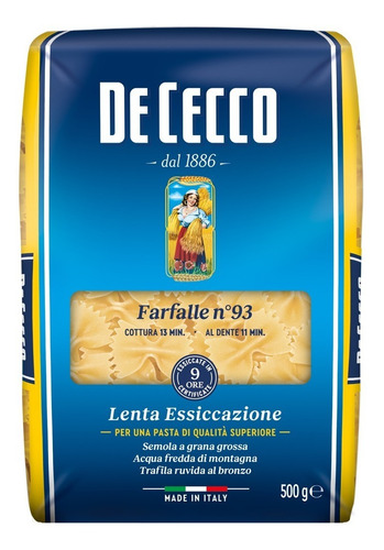 Fideos De Cecco Farfalle N° 93 500 Gr. 