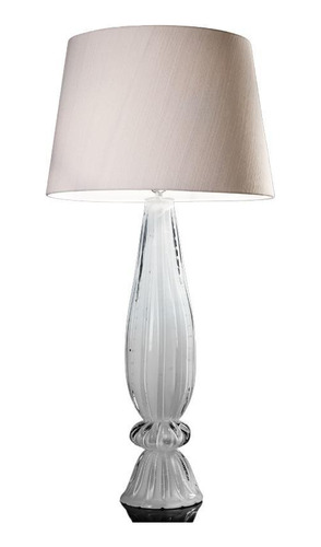 Abajur Em Cristal Murano Branco 77cm São Marcos 110v