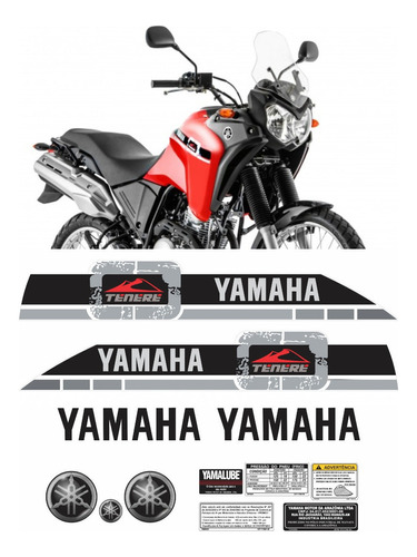 Kit Completo Adesivo Yamaha Tenere 250 2015 Vermelha Tnr016