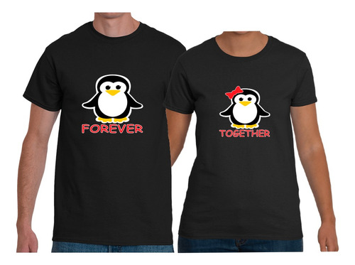 Pack Polera Parejas Día De Los Enamorados Amor Pinguinos