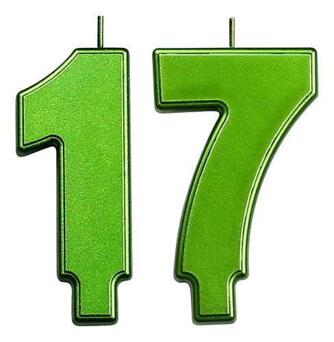Velas De Cumpleaños Números Grandes Verdes De 3.7 Pul...