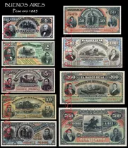Comprar Colección Billetes Peso Oro 1885 Buenos Aires Facsímil Copia