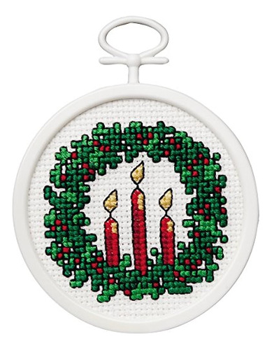 Janlynn 18 Count Round Mini Counted Cross Stitch Kit, 2.5 Pu