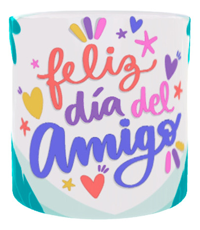 Taza Día Del Amigo, Amiga, Con Frases, Cerámica, Blanca. Blanco Amigos004