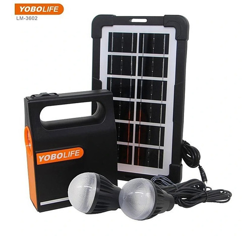 Imagen 4 de 7 de Kit Iluminación Panel Solar C/batería Recarg. Electroimporta