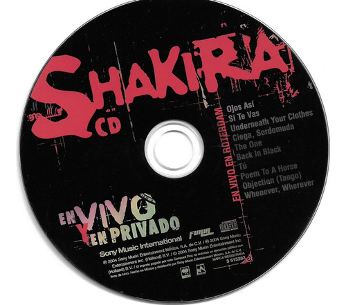 Shakira - En Vivo Y En Privado ( Detalle)