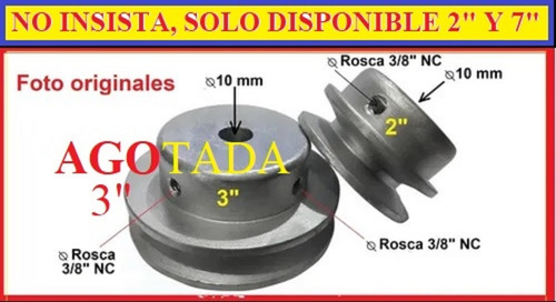 Polea Nuevas Aluminio 2 Orificio 10 Mm Sin Cuña.