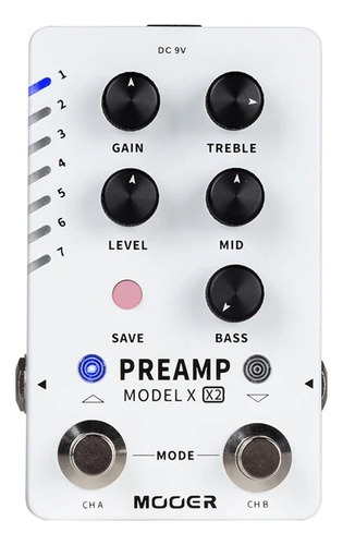 Pedal Mooer Preamp Model X2 Cor Branco