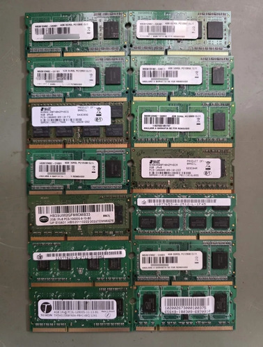 Lote Com 15 Memórias Ram Ddr3 Pc 3l 4gb (Usado)