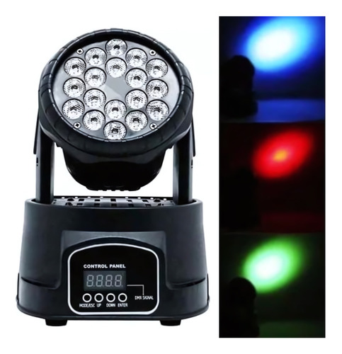 Mini Moving Head Light 18 Leds 100w Rgbw Iluminação Dmx Pr