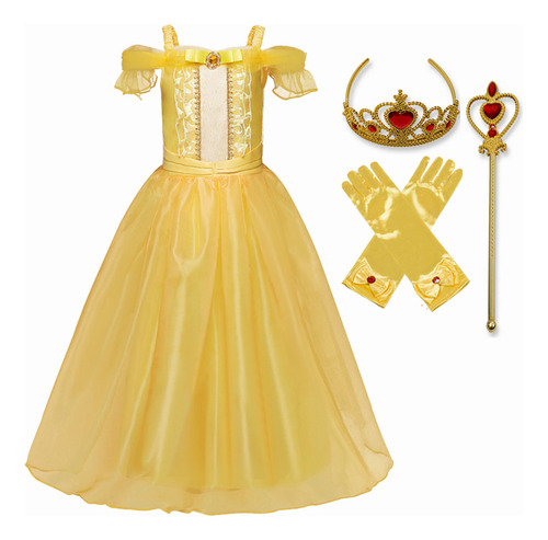 Vestido Belle Princess Para Niñas Beauty And Beast