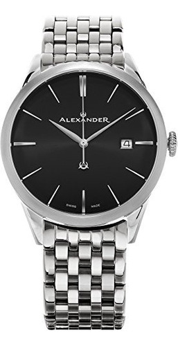 Alexander Heroic Sophisticate Hombres Esfera Negra Reloj Hec