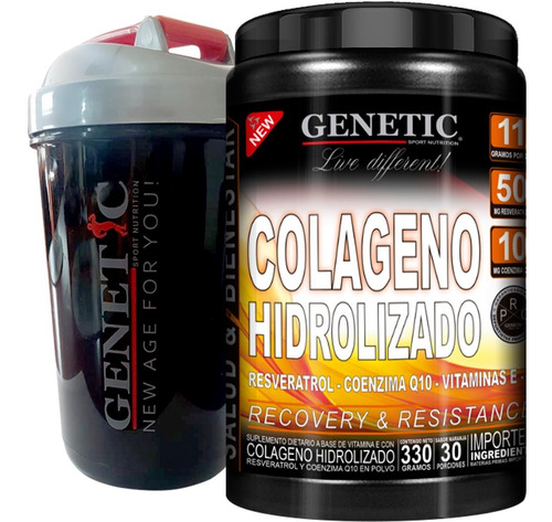 Colageno Hidrolizado 30serv Vit E C Resveratrol Q10 Shaker