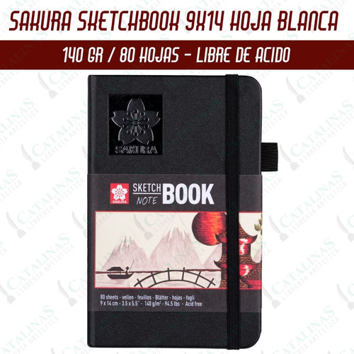 Book Sakura Sketch Note 9x14 140gr 80 Hojas Blanca 0001 Micr