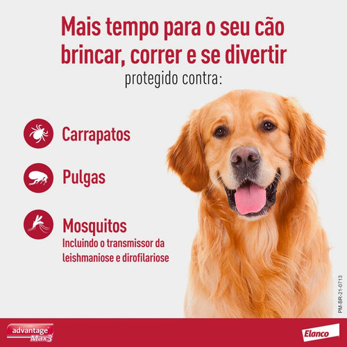 Advantage Max 3 Cães 10 A 25kg - 1 Pipeta Envio Imediato