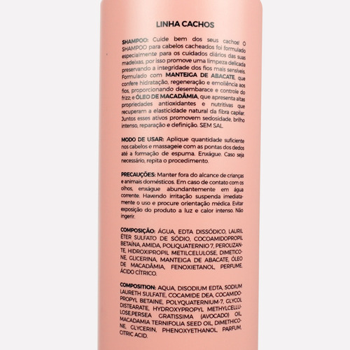Shampoo Para Cachos Definidos 500g - Alinhamento E Reparação