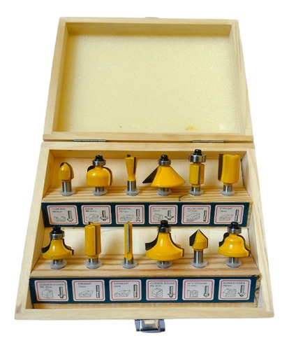 Juego De 12 Brocas Fresas Madera Router