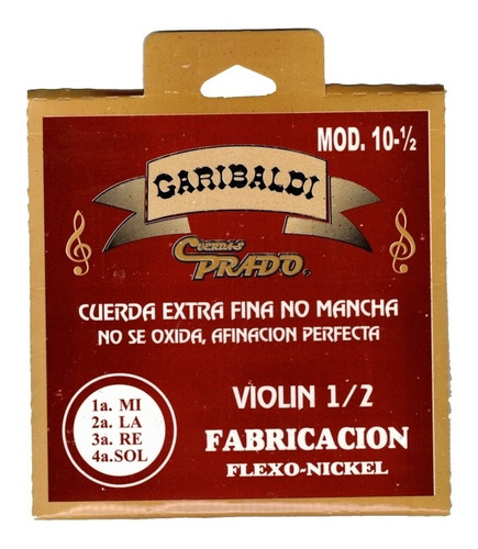 Cuerdas Para Violín 1/2 Marca Garibaldi | MercadoLibre