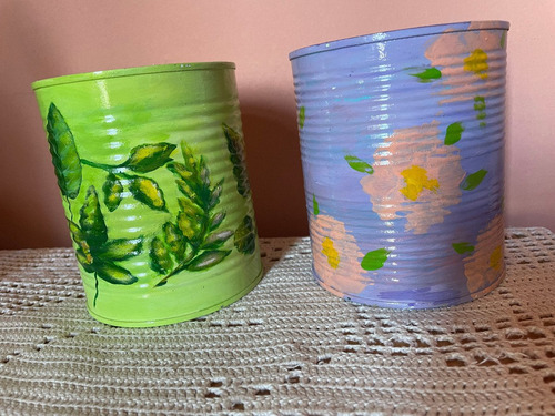 Latas Pintadas A Mano, Portalápices, Cumpleaños, Regalos
