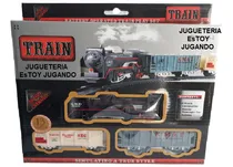 Comprar Tren Locomotora Con Luz Con 2 Vagones Y Vías Muy Lindo Sale