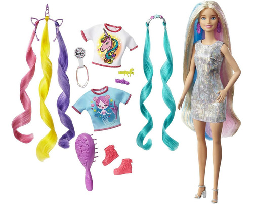 Barbie Sirena Unicornio Cabello Fantasía